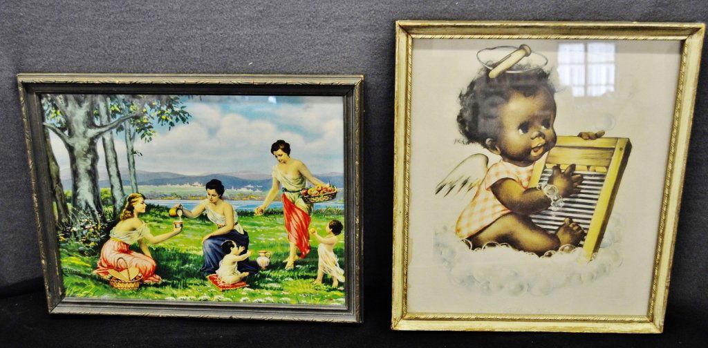 1920's 2 FRAMED PRINTS BLACK AMERICANA AND MORE (1 of 9)
