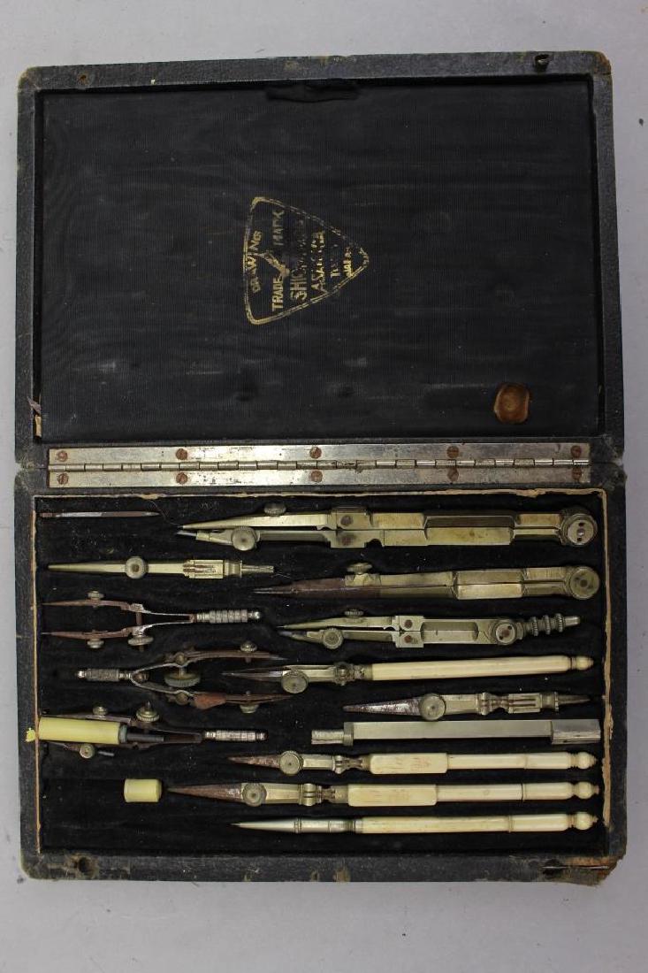 Antique Drawing Instrument Set in Case (1 of 4)