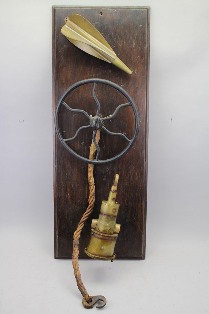 Taffrail log mounted on a board (1 of 2)