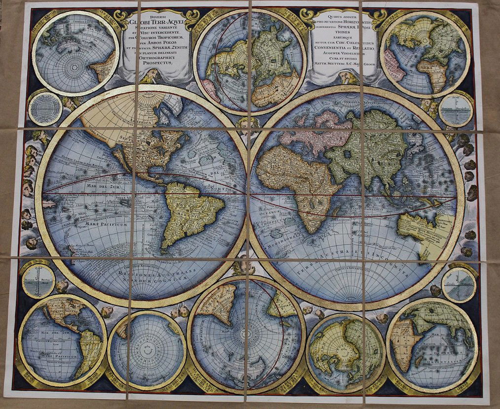 Global Terrestrial map, 24 ct. gold Hand Embellish (1 of 2)