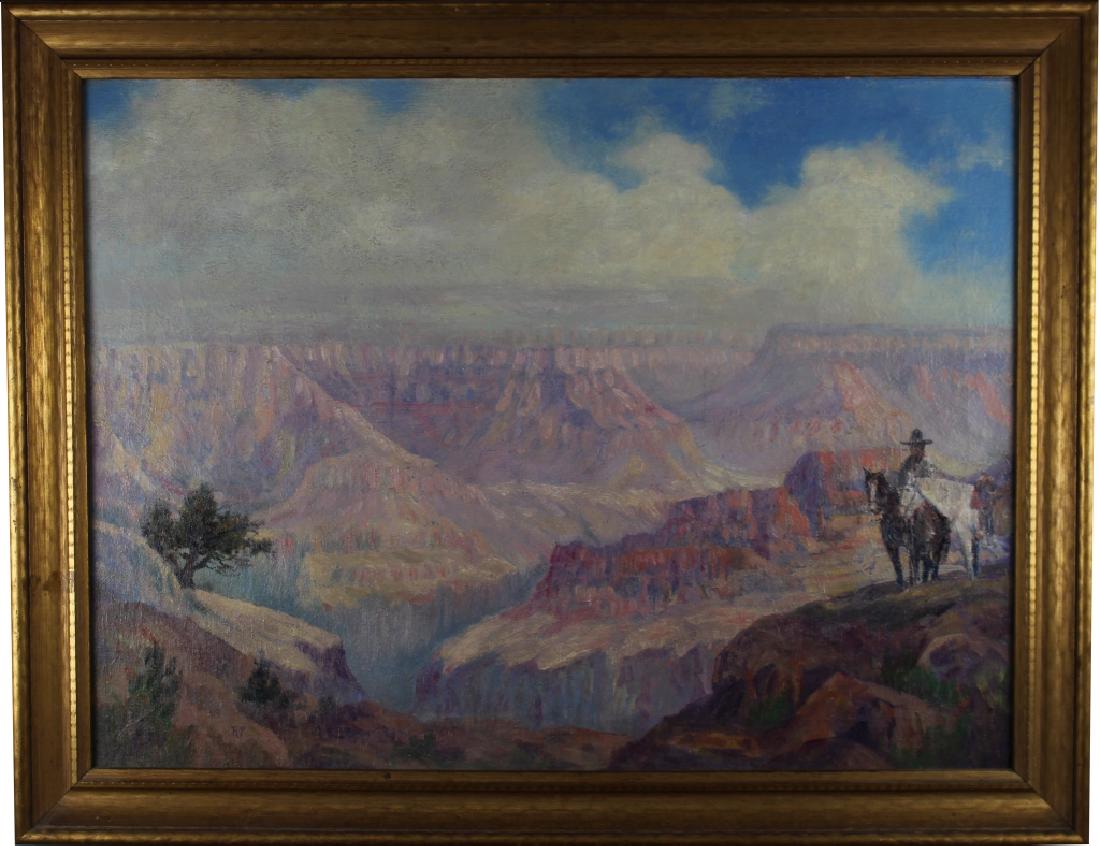 Signed 20th C. Grand Canyon Scene, Horse w/ Rider (1 of 6)