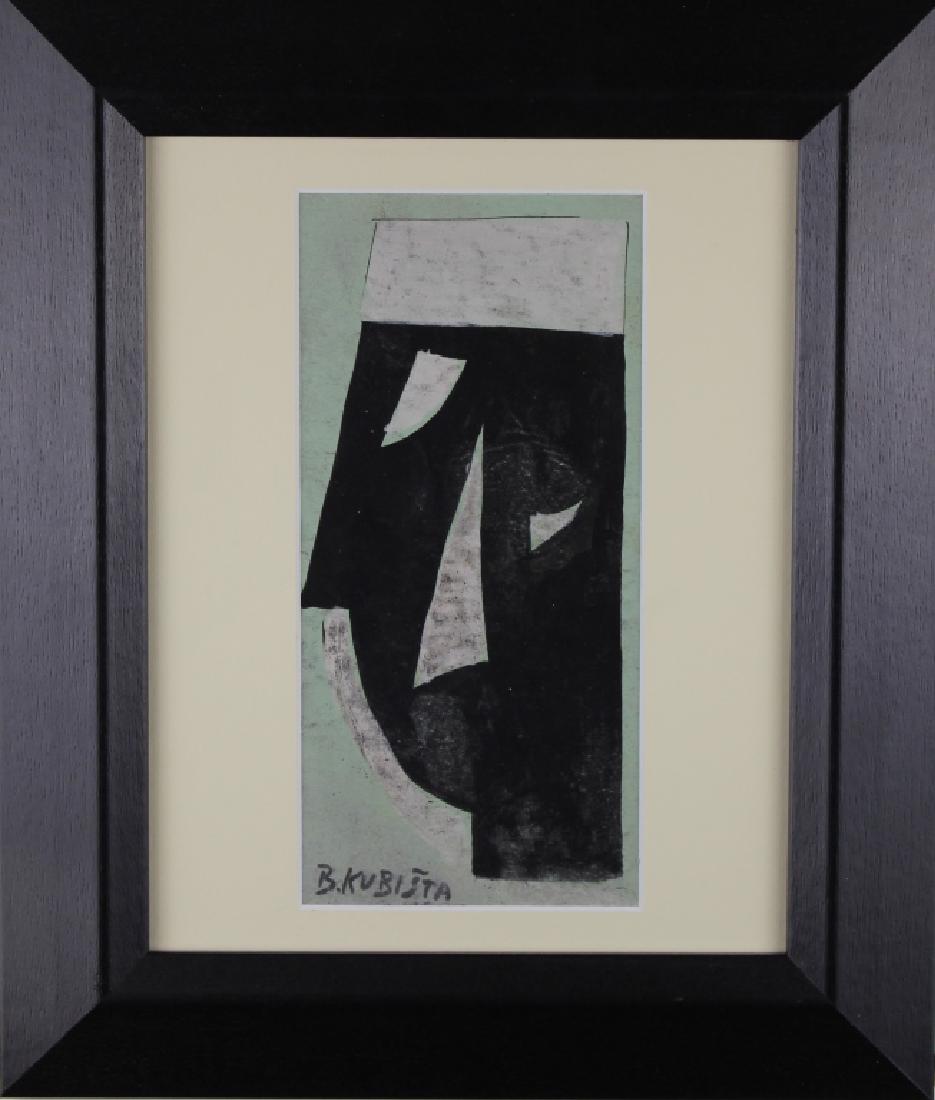 Attr. Bohumil Kubista (1884 - 1918): Bohumil Kubista (1884 - 1918) Cubist Portrai. Watercolor on paper. Signed lower left. Provenance: Private Florida Collection. Image size: 8 x 4 inches.