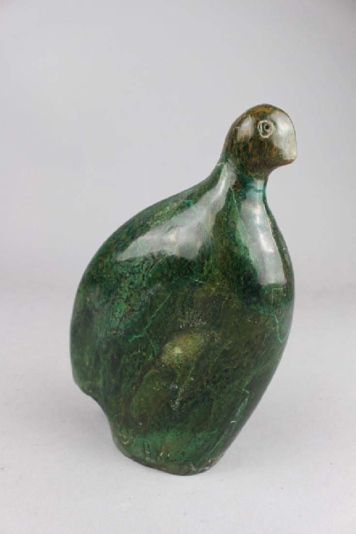 Carved Stone Bird Figure, Signed (1 of 4)