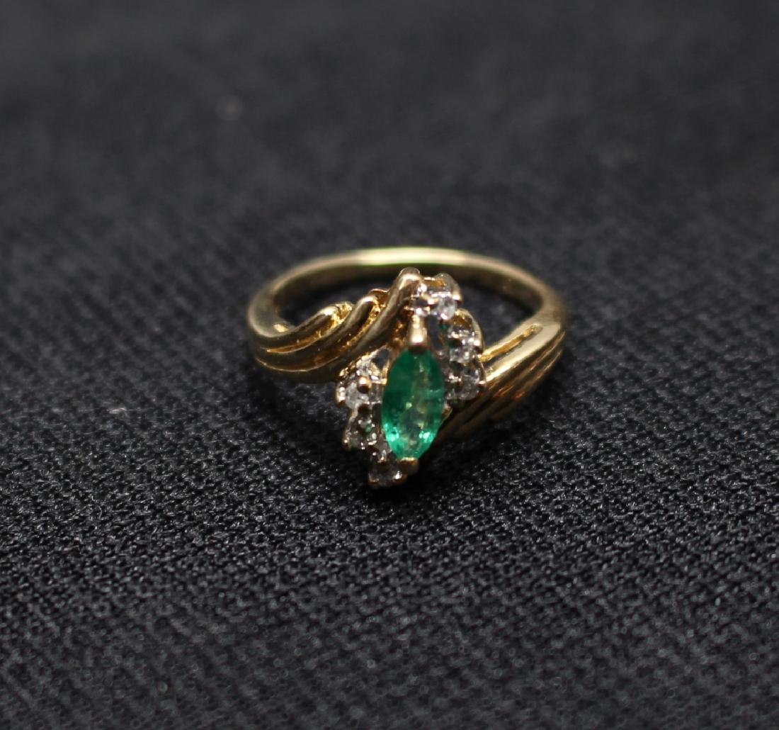 14k Gold Emerald & Precious Stone Ring (1 of 4)