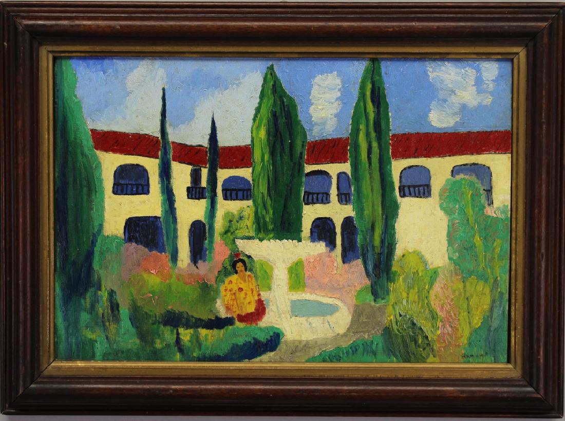 Signed 20th C. Spanish School Painting of a Villa (1 of 4)