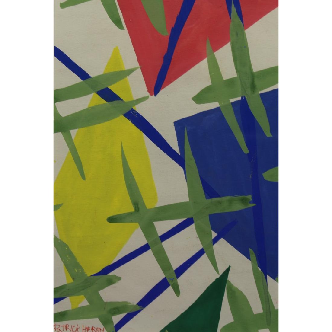 After Patrick Heron (England, 1920 - 1999): After Patrick Heron (England, 1920 - 1999) abstract gouache on paper. Signed "Patrick Heron" lower left. Image size: 11 x 7 in. Overall Size: 22 x 18 in. From a private Florida collection. This item i