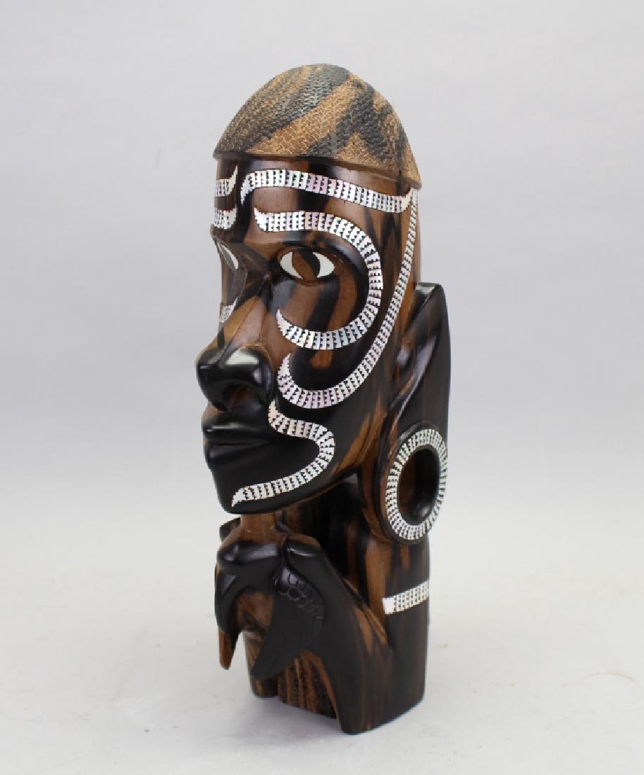 African Signed Carving of Queen w/ Inlay (1 of 7)