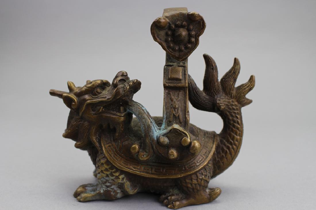 Antique Chinese Bronze Dragon/Turtle Hook (1 of 5)