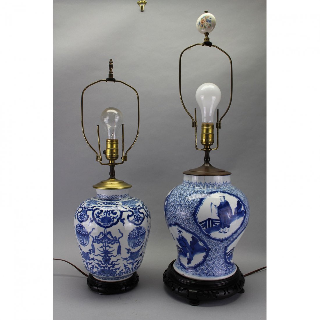 (2) 20th C Chinese Baluster Vase Form Lamps (1 of 3)