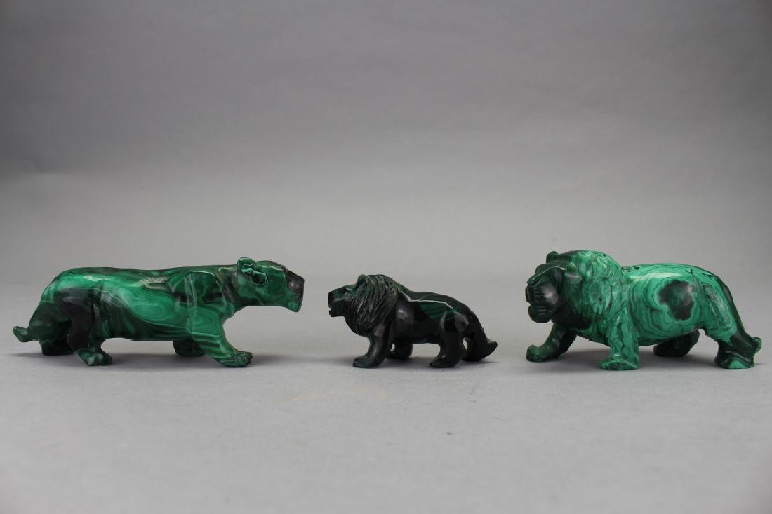 (3) Carved Malachite Animal Figures (1 of 4)