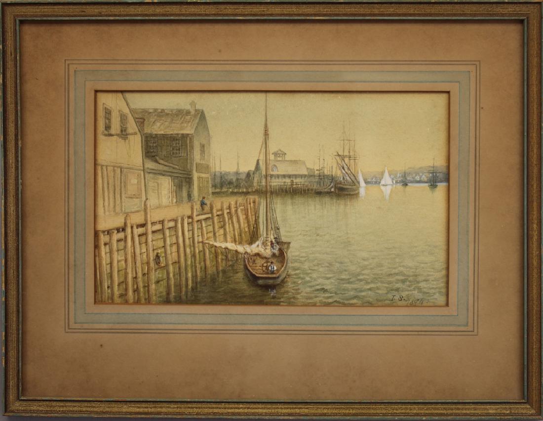 American School,1894 New England Harbor Scene sgnd (1 of 6)