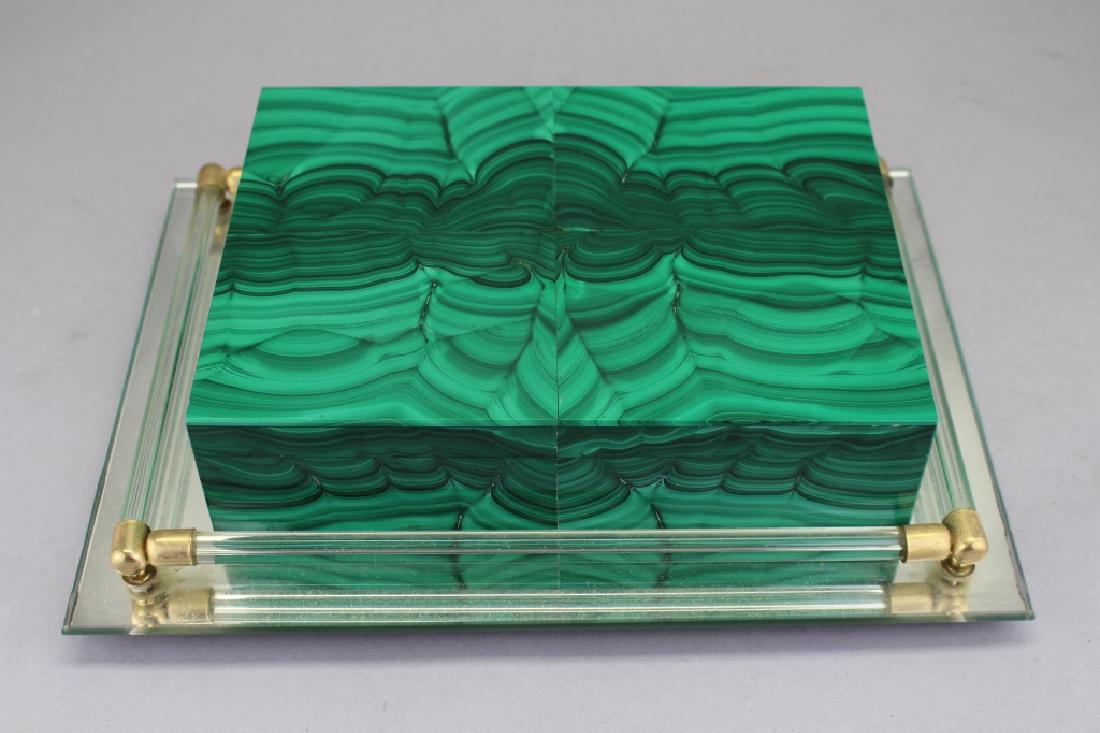 Malachite Jewelry Box on Mirrored Base (1 of 4)