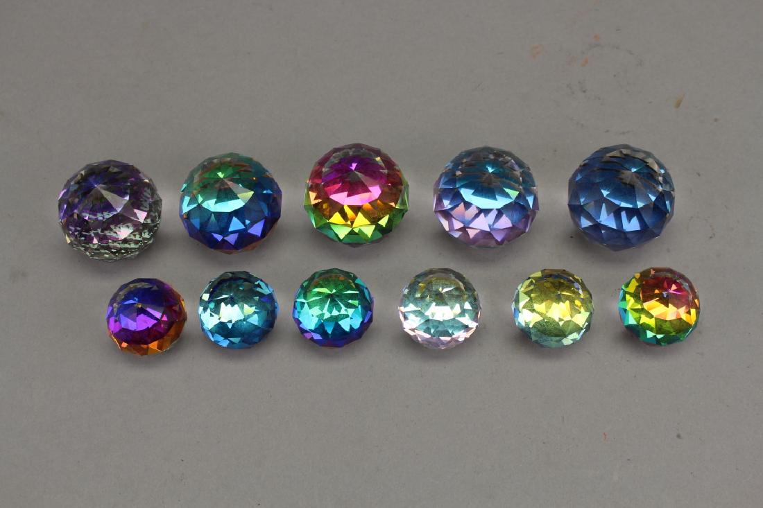(11) Assorted Color Changing Crystal Paperweights (1 of 3)