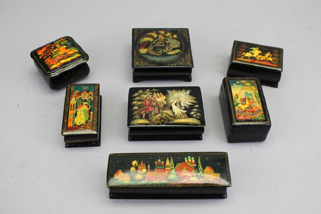 (7) Russian Lacquerware Boxes (1 of 3)