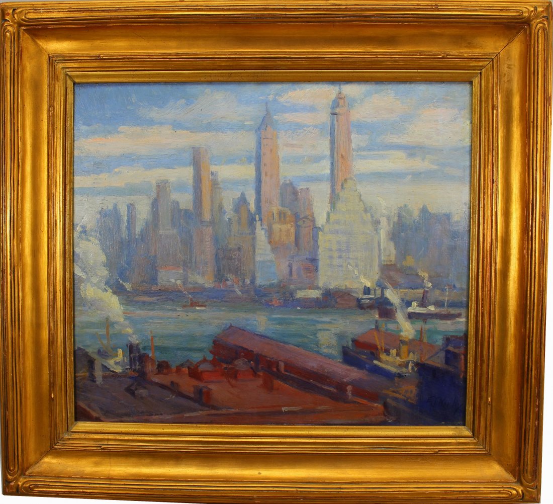 E.T. Kirby '43 Painting of New York City Skyline (1 of 7)
