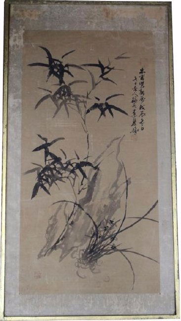 Large Antique Signed Chinese Watercolor (1 of 5)