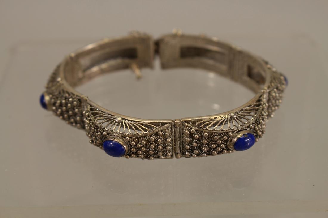 Silver/Blue Stone Bangle (1 of 5)