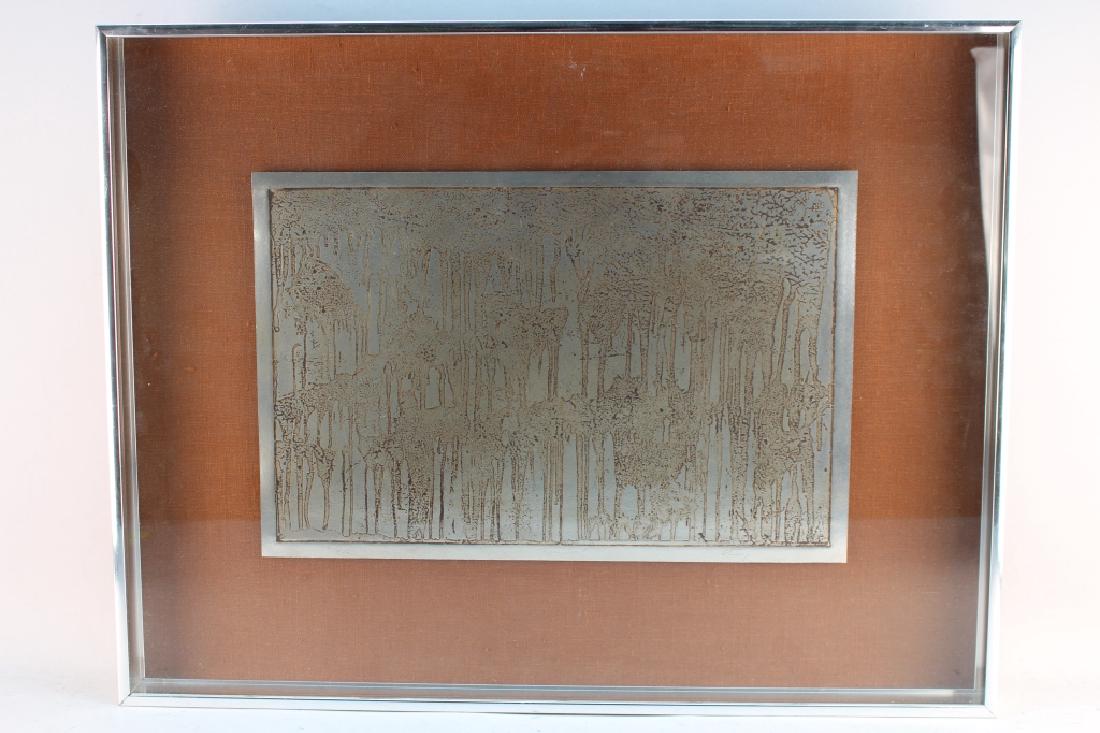 Mid Century Modern Framed Abstract Plaque (1 of 3)