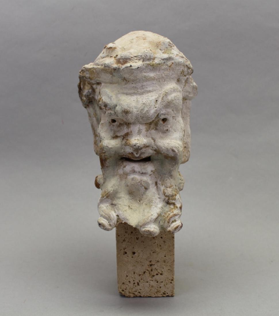 Archaic Style, Carved Terracotta Bust of a Man (1 of 7)