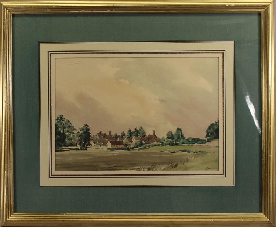 Muirhead Bone (1876 - 1953): Muirhead Bone (United Kingdom, England, Scotland, 1876 - 1953). Titled "Approaching Storm, Beaulieu". Image Size: 9 x 12.5 in. This item is framed behind glass.