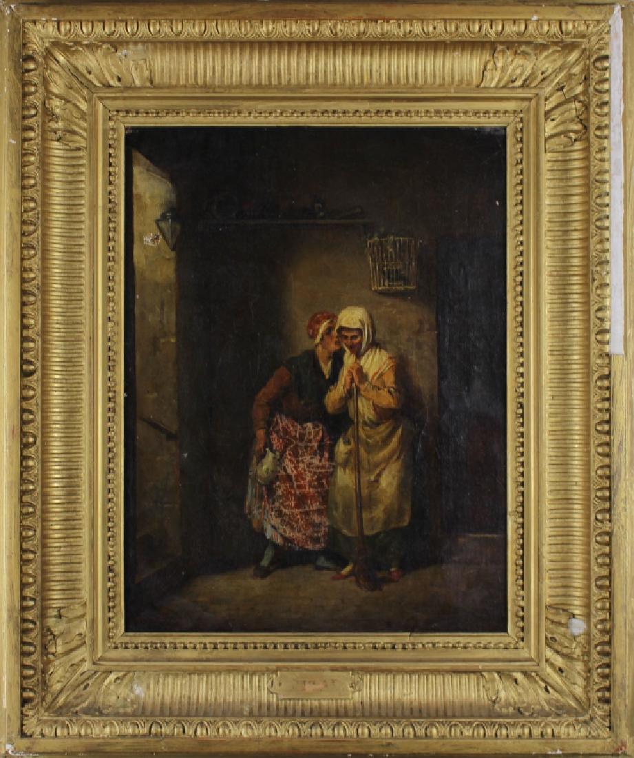 Edme Jean Pigal (France, 1798 - 1872): Edme Jean Pigal (France, 1798-1872) Oil/Canvas. Sight Size: 12 x 9 in. Overall Size: 18.25 x 15.25 in. Condition: small puncture hole to upper left corner (pic)
