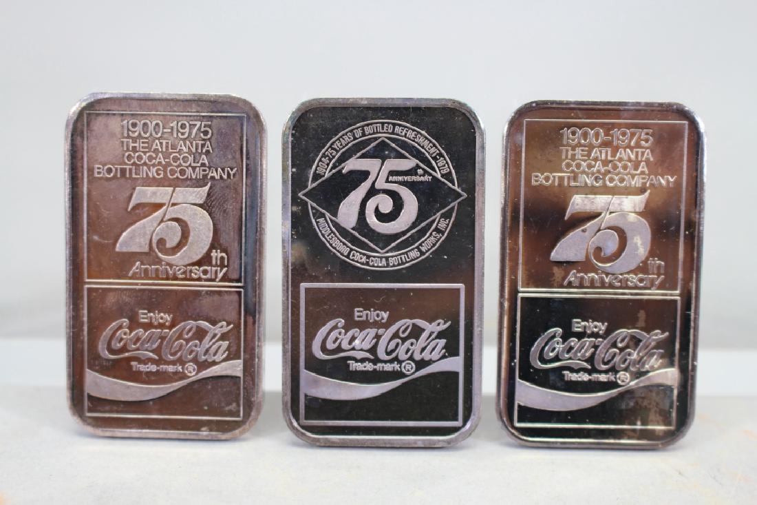 (3) CocaCola 75th Ann. Comm. Sterling 1 ozt Ingots (1 of 4)