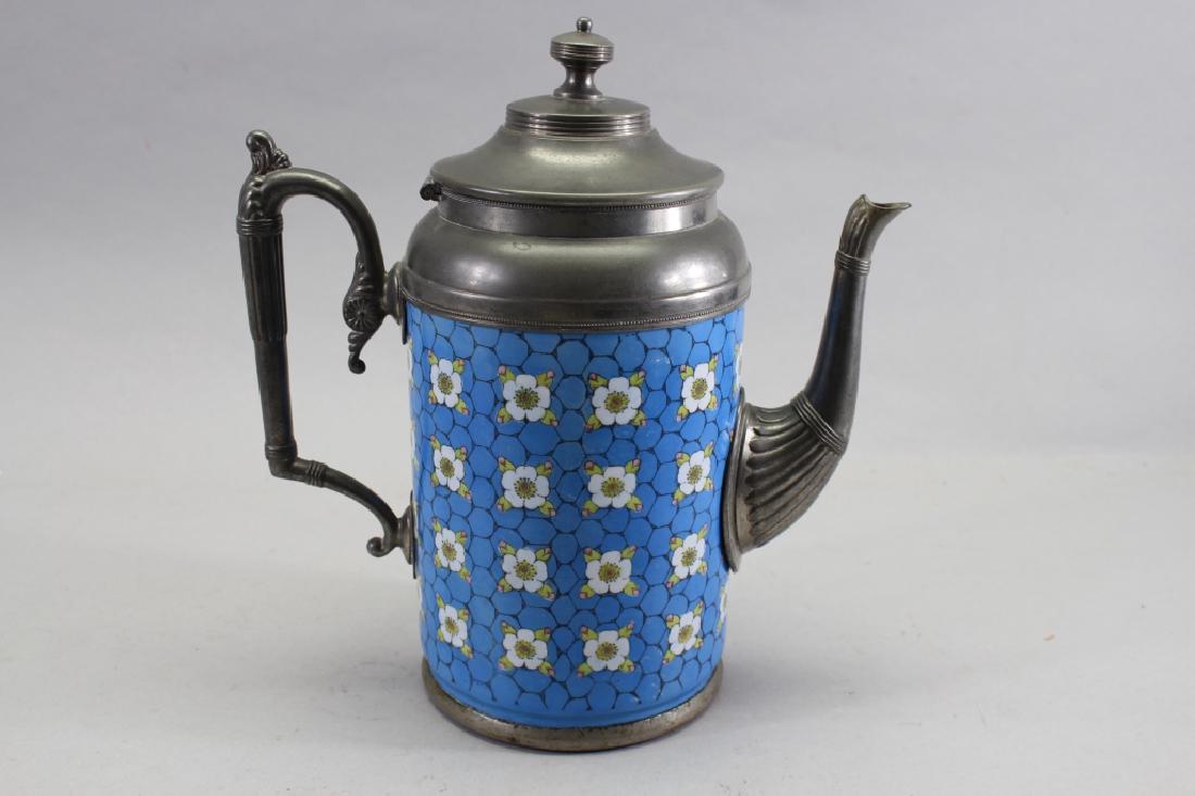 Porcelain/Pewter Floral Tankard (1 of 4)