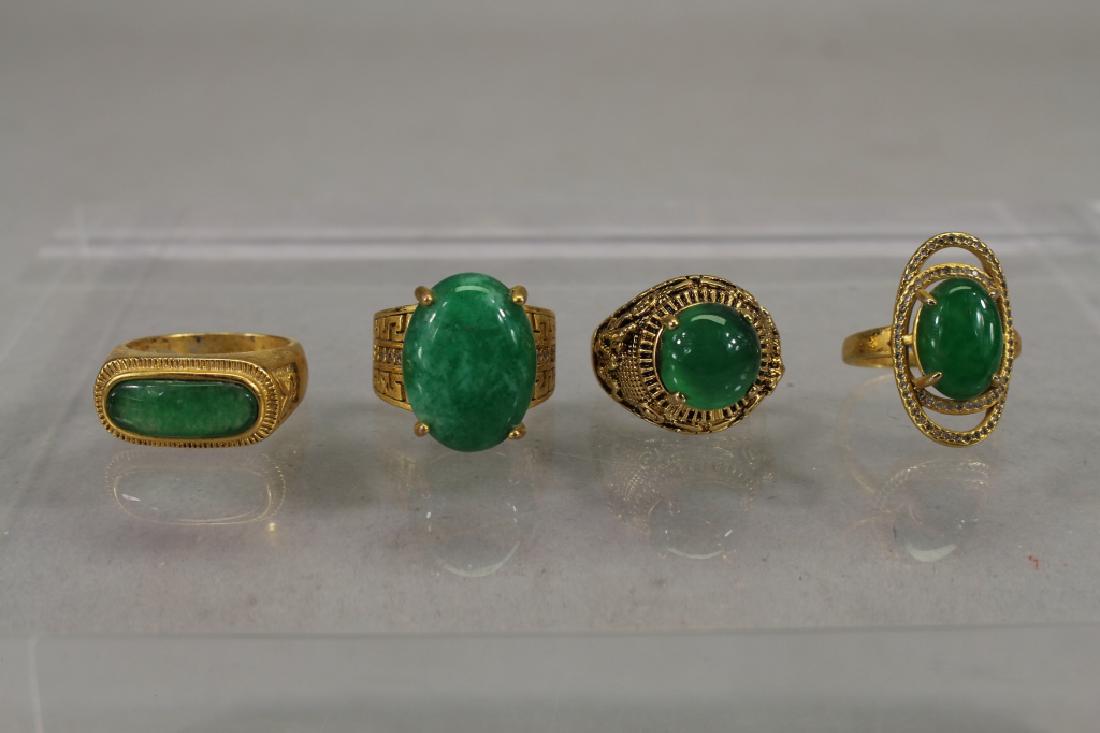 (4) Jadeite Stone Rings (1 of 3)