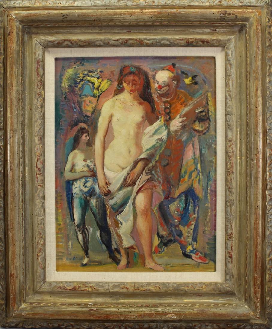 "Girl w/ Clown" Jon Corbino (1905 - 1964) (1 of 8)