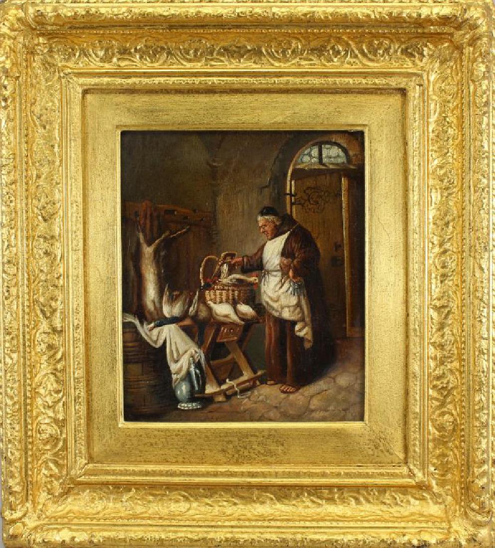 Austrian School, 19th C. Interior Scene with Monk (1 of 4)