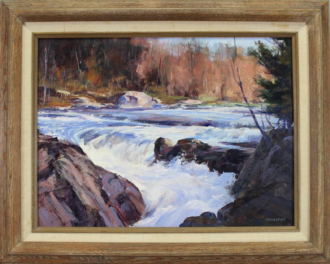 Edward Harrigan (Massachusetts 1910 - 1987): Edward Harrigan (Massachusetts 1910 - 1987) Oil on board painting of a river. Signed lower right. Sight Size: 11.5 x 15 in. Overall Size: 16 x 20 in. Awards from juried shows: Copley Society, Cohasset