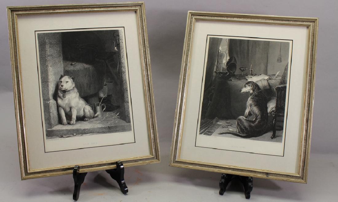 (2) Edwin Henry Landseer (1802 - 1873) Dog Prints: (2) Edwin Henry Landseer (1802 - 1873) Dog Prints. Overall Sizes: 15 x 12 in. These items are framed behind glass.