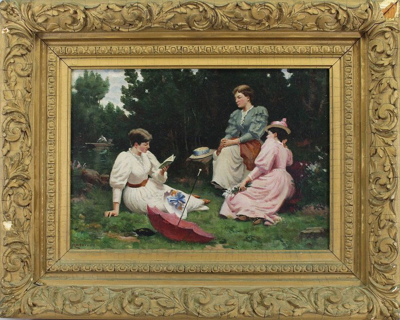 19th C. American School Park Scene (1 of 3)