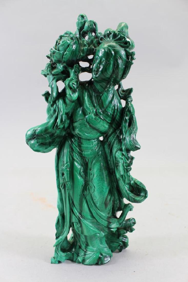 Carved Chinese Malachite Figural Carving (1 of 5)