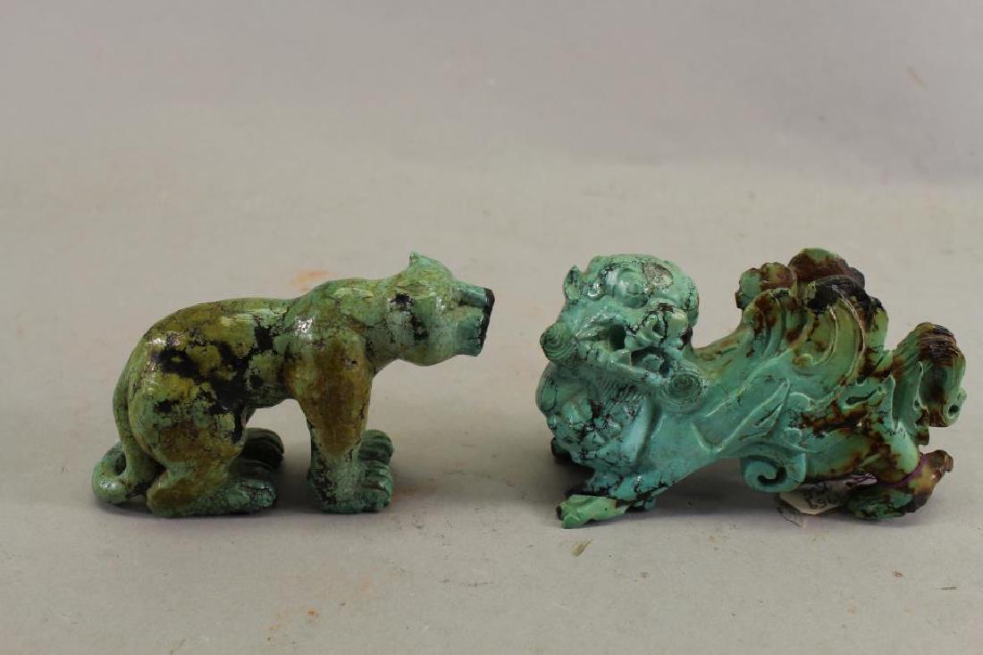 (2) Carved Turquiose Stone Animal Figures (1 of 3)