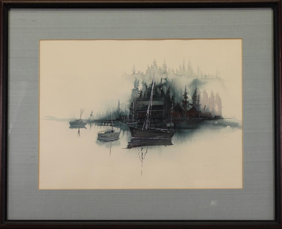 "North Cisco Bay" Herb Hultgren: "North Cisco Bay" Herb Hultgren. Watercolor/Goauche. Signed lower right. Sight Size: 13 x 18 in.