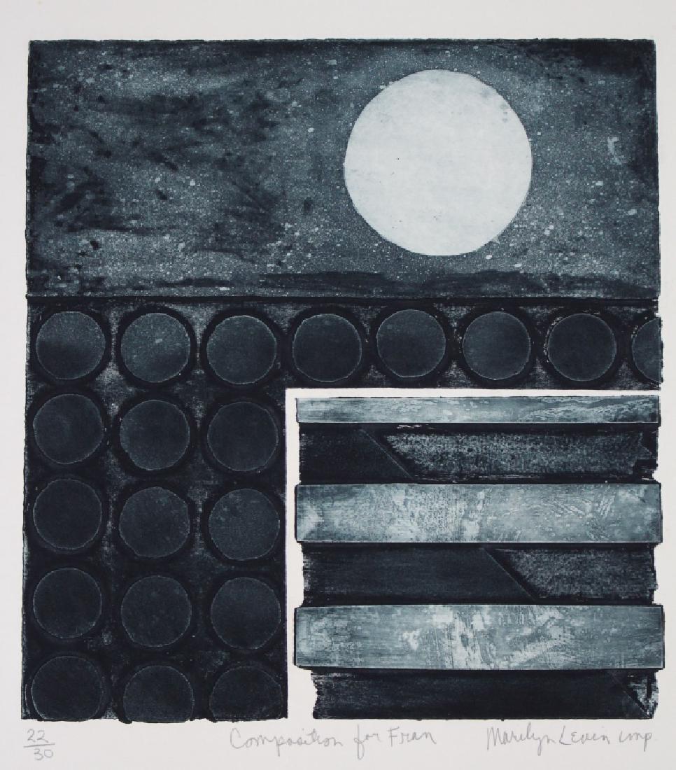 Marilyn Levin Lithograph "Composition for Fran": Marilyn Levin Lithograph "Composition for Fran". Signed and numbered 22/30 in lower margin. Image size: 15 x 13.5 inches.