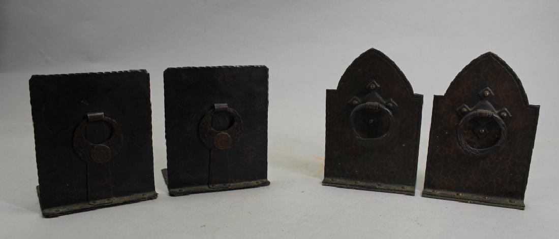 (4) Hand Hammered Arts & Crafts Bookends (1 of 3)