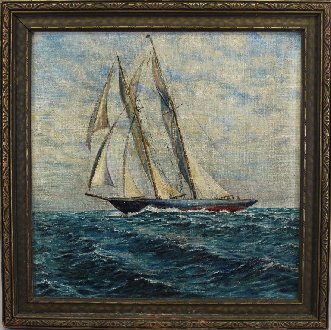 Early 20th C. American School Yacht Portrait (1 of 3)
