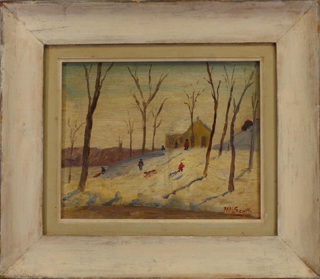 "Children Sliding" Norman M Scott Canada, 20th C (1 of 4)