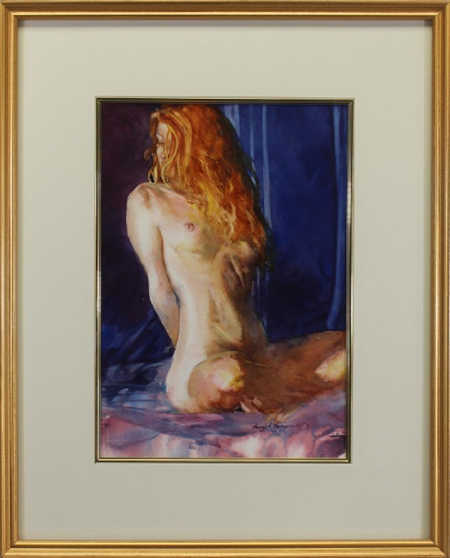 Harry Thompson III "Kneeling Nude": Harry Thompson III "Kneeling Nude" . Watercolor. Signed and dated ('94) lower right. Sight Size: 13.5 x 9.5 in.