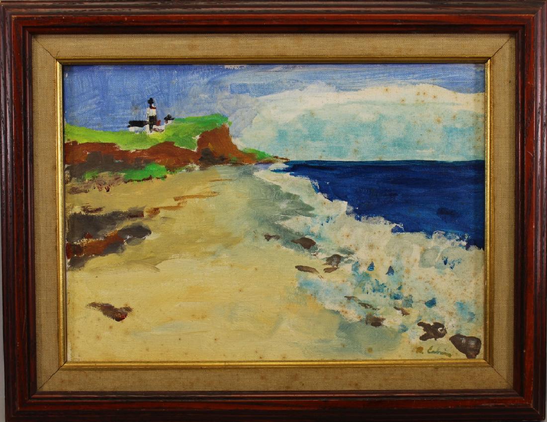 Signed 20th C. New England Lighthouse Painting (1 of 5)