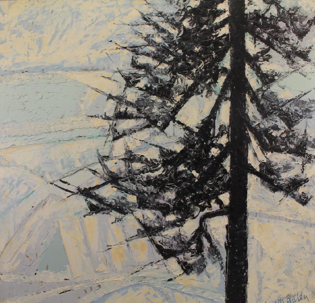Signed Van Dalen, Large Tree in Winter Landscape (1 of 2)