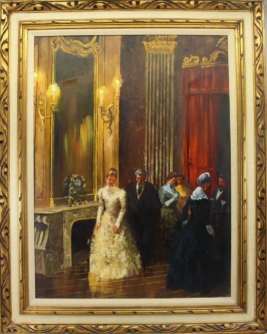 Signed, Early 20th C. Ballroom Scene (1 of 5)