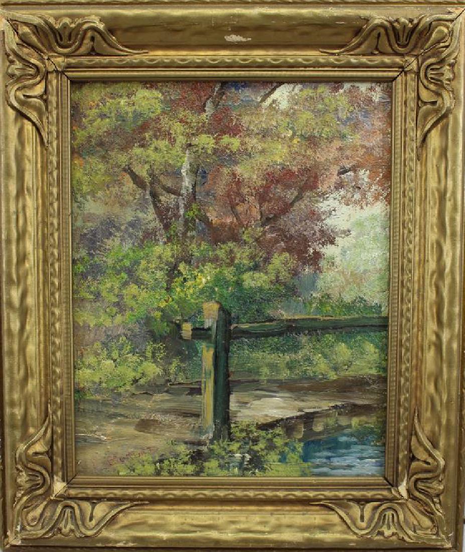 American School, Signed 20th C. Wooded Landscape (1 of 4)