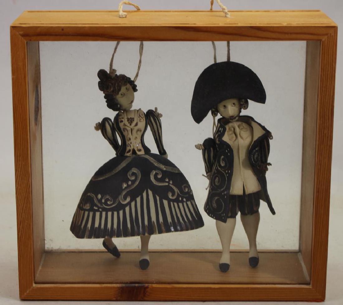 Antique French Marionettes in Glass Case (1 of 3)