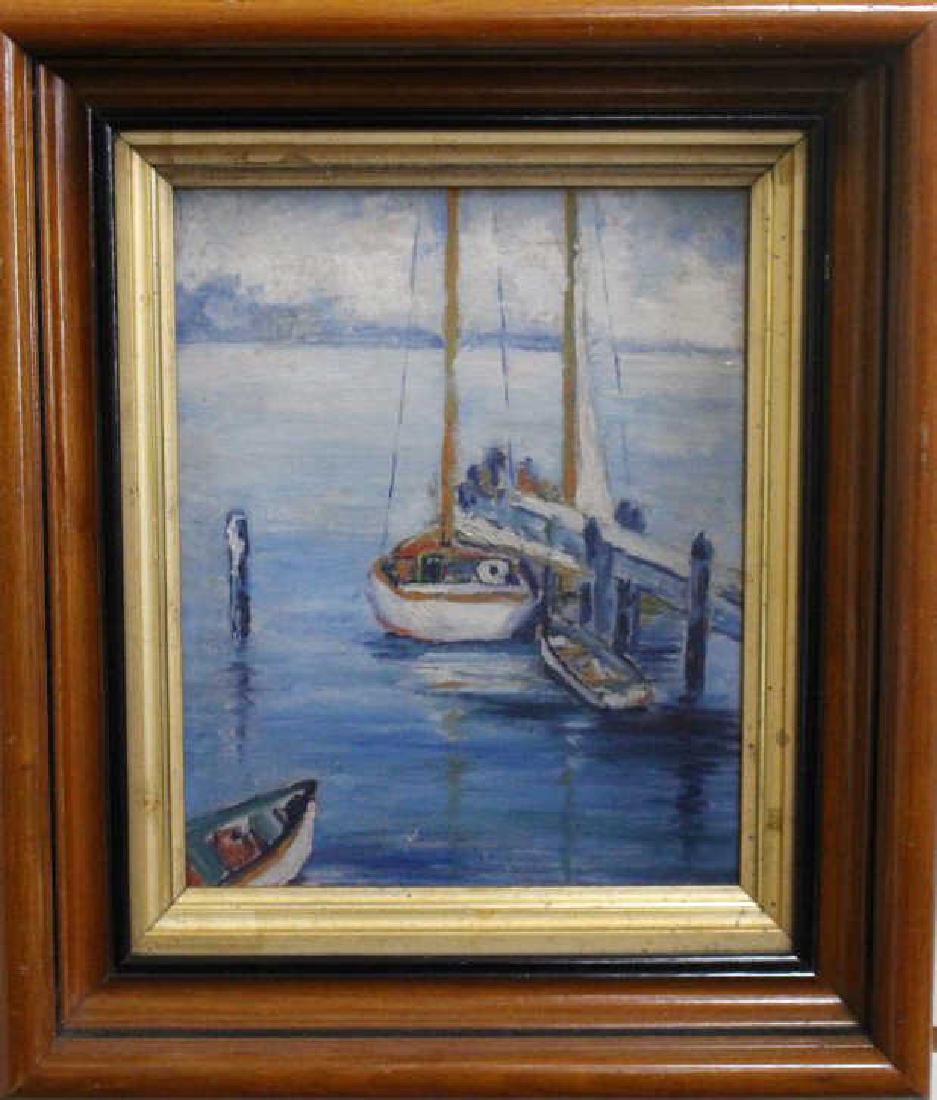 American School, 20th C. Harbor Scene (1 of 6)