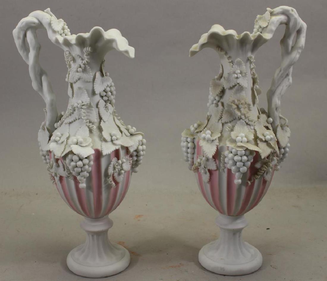 Pair of Parian Ware Urns (1 of 4)