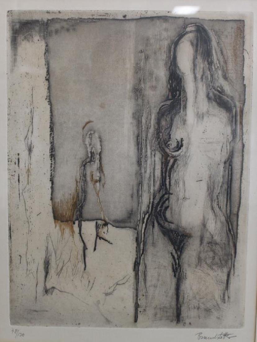 Signed, 20th C. Abstract Figural Lithograph (1 of 5)
