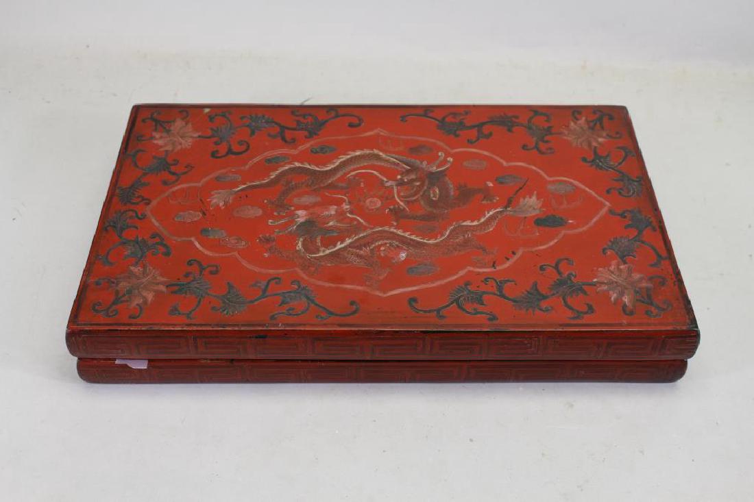Antique Chinese Lacquered Dragon Box (1 of 3)